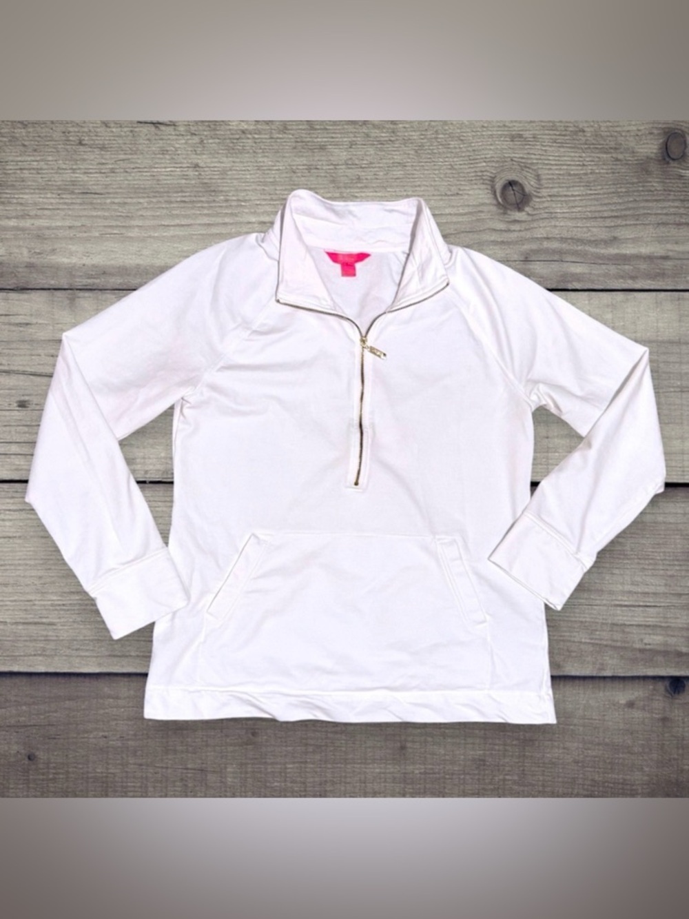 Lilly Pulitzer White Pullover with Gold Hardware